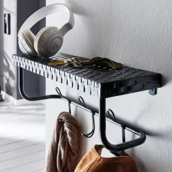 Wohnen Garderoben|Garderoben*Design Wandgarderobe aus Metall in Schwarz - National