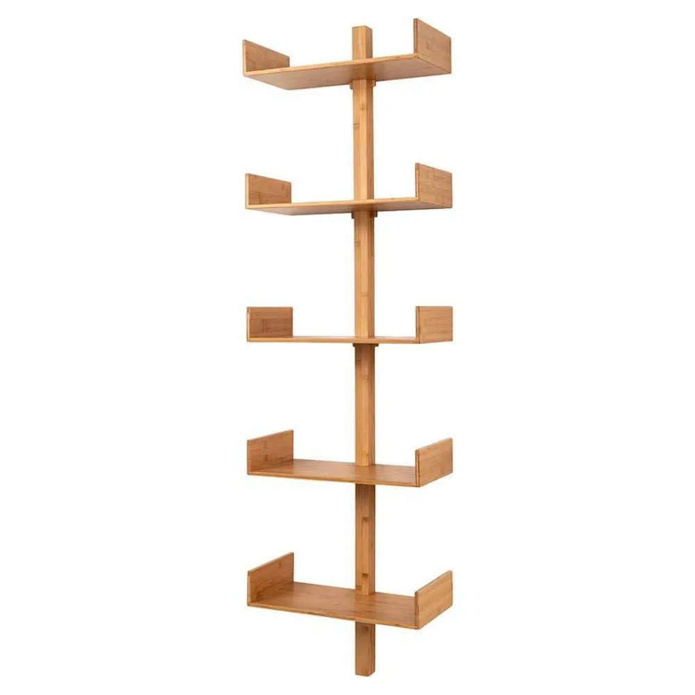 Wohnen Design Wandregal aus Bambus in Natur - Rasfera