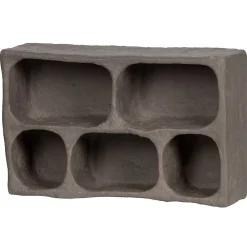 Wohnen Design Wandregal in Grau aus Pappmaschee - Dattilo