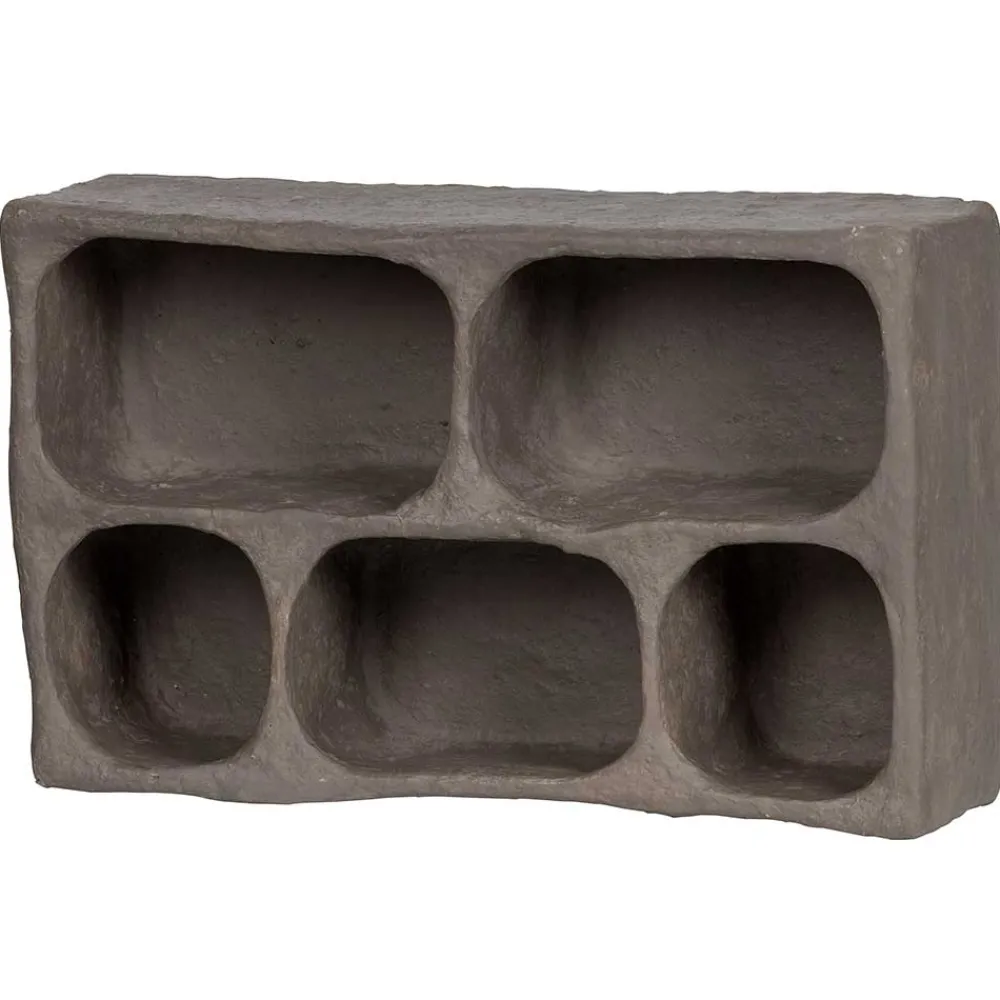 Wohnen Design Wandregal in Grau aus Pappmaschee - Dattilo