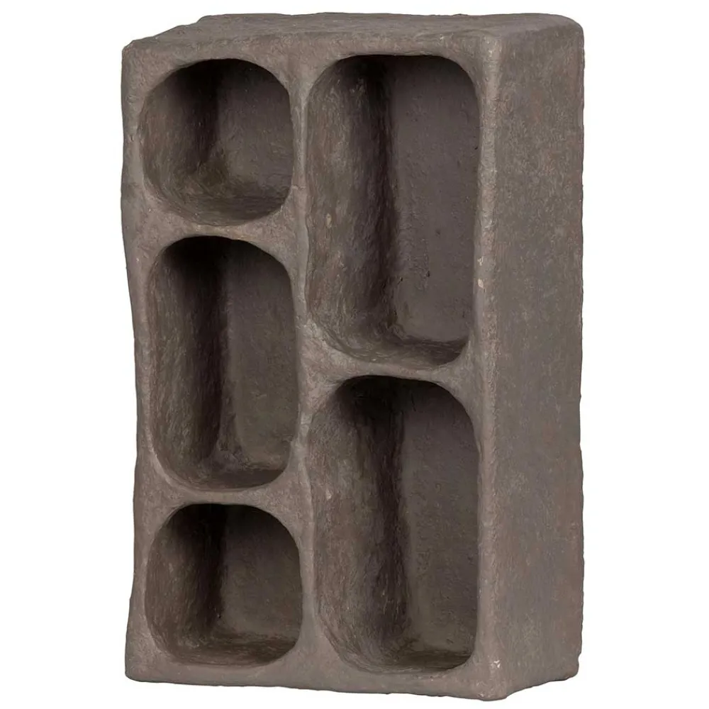 Wohnen Design Wandregal in Grau aus Pappmaschee - Dattilo