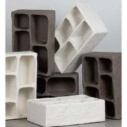 Wohnen Design Wandregal in Grau aus Pappmaschee - Dattilo