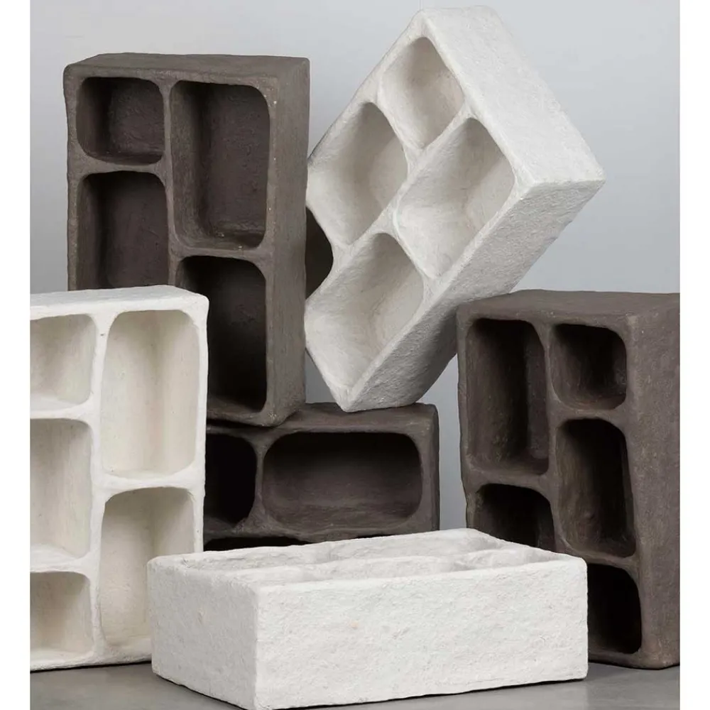 Wohnen Design Wandregal in Grau aus Pappmaschee - Dattilo