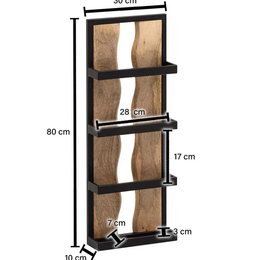 Wohnen Design Wandregal mit vier Ablagen - Heraklion