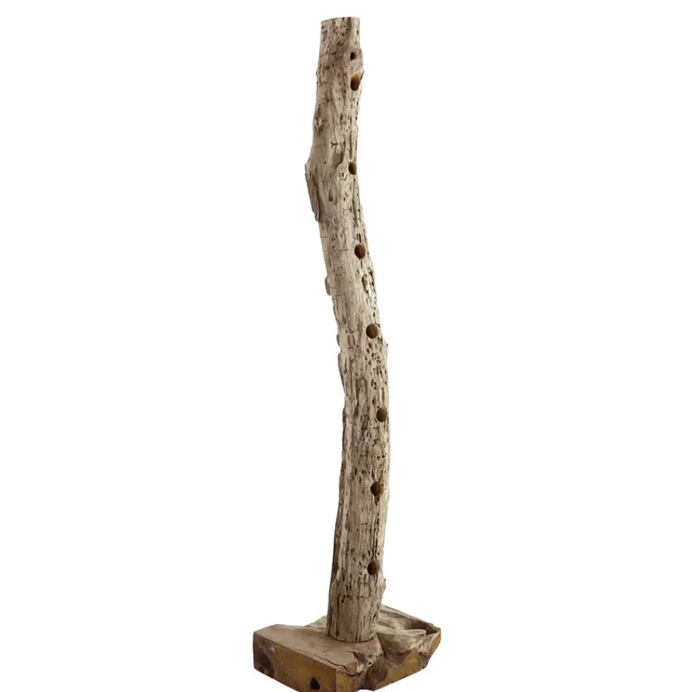 Wohnen Design Weinregal aus Holzstamm Teak massiv - Teako