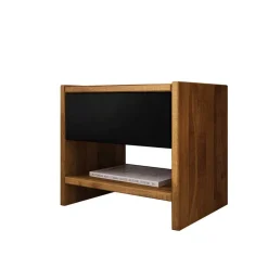 Wohnen Jugendbetten*Design Wildeiche Bett & Nachttische - Olbysca (dreiteilig)