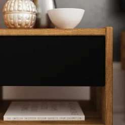 Wohnen Jugendbetten*Design Wildeiche Bett & Nachttische - Olbysca (dreiteilig)