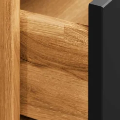 Wohnen Jugendbetten*Design Wildeiche Bett & Nachttische - Olbysca (dreiteilig)