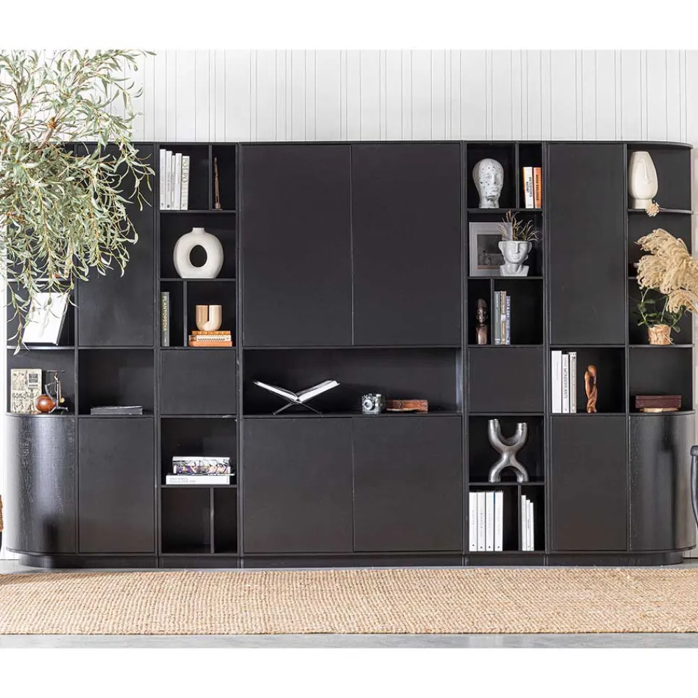 Wohnen Design Wohnzimmerschrank links abgerundet - Niwidus