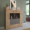 Wohnen Highboards*Design Wohnzimmerschrank mit Glaseinsätzen - Scarlett