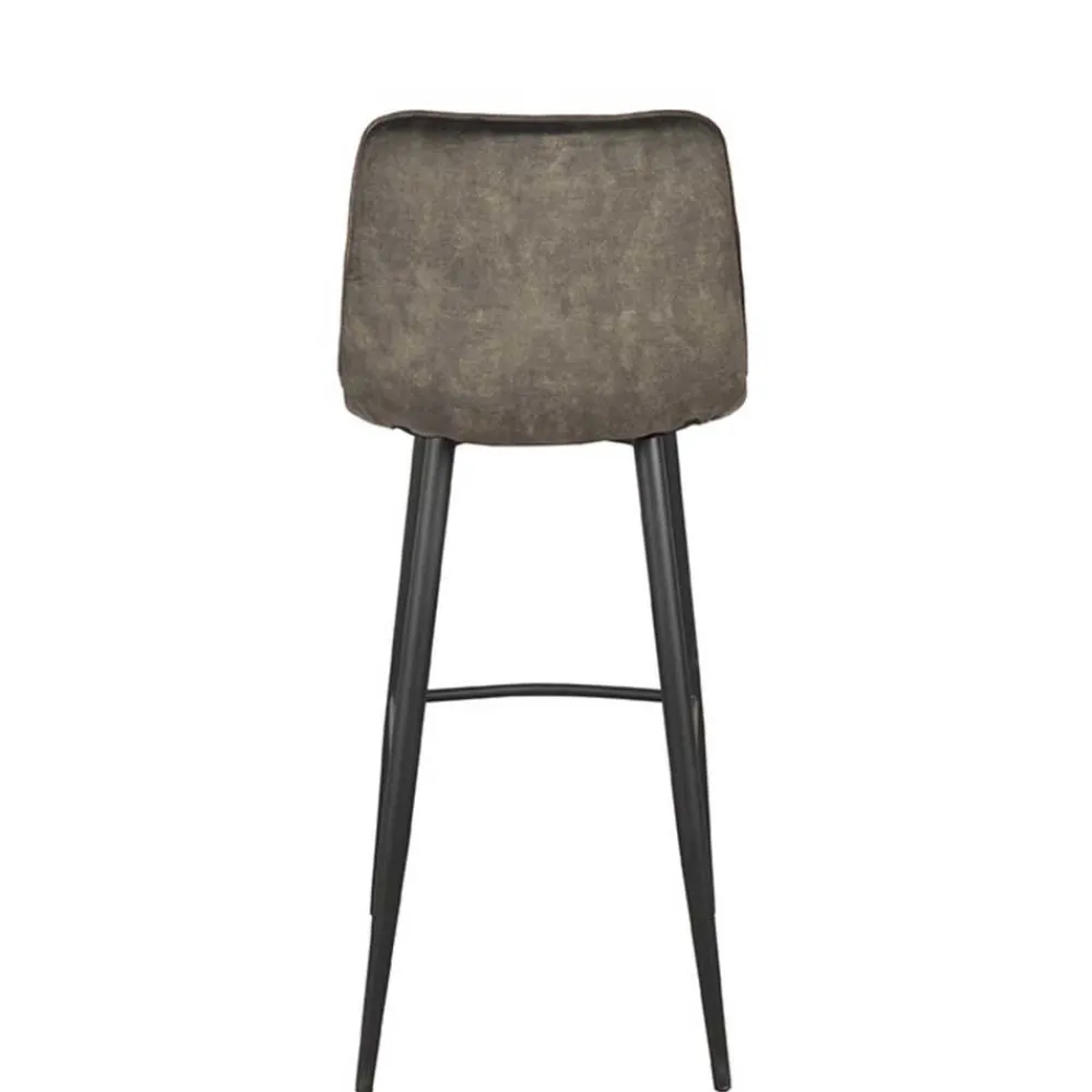 Wohnen Design-Barstühle in Dunkelgrün Velours - Ciudada (2er Set)