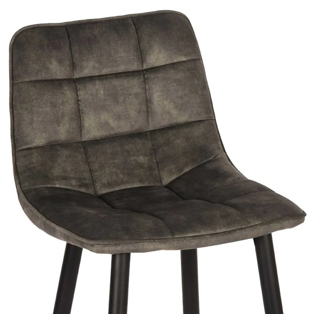 Wohnen Design-Barstühle in Dunkelgrün Velours - Ciudada (2er Set)