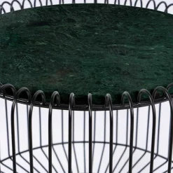 Wohnen Telefontische*Design-Beistelltisch in Dunkelgrün Mamor - Troyesa