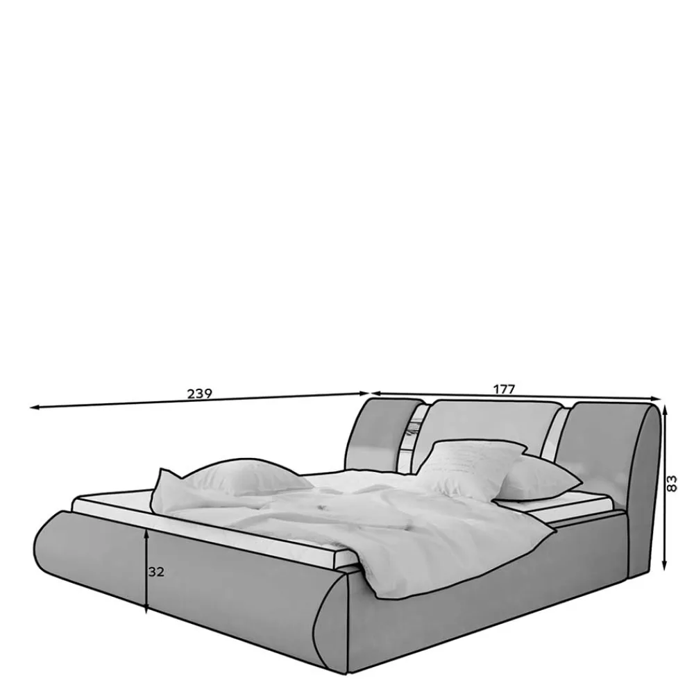 Wohnen Designbett in Dunkelbraun mit Creme - Dyronna