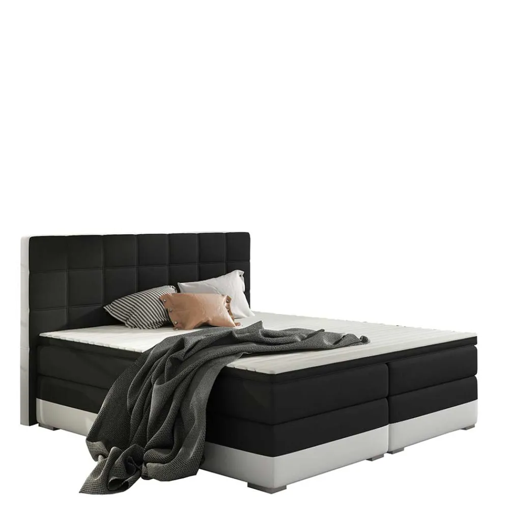 Wohnen Jugendbetten*Designbett in Schwarzbraun und Weiß - Crocodile