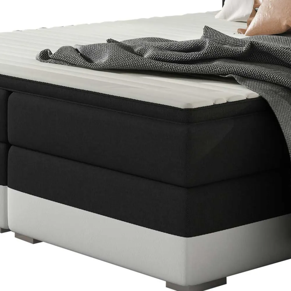 Wohnen Jugendbetten*Designbett in Schwarzbraun und Weiß - Crocodile