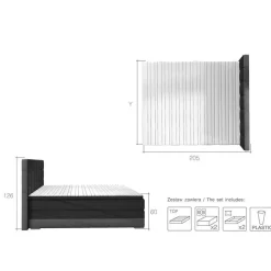 Wohnen Jugendbetten*Designbett in Schwarzbraun und Weiß - Crocodile