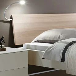 Wohnen Design-Doppelbett in hellem Esche Dekor & Weiß - Ezianas