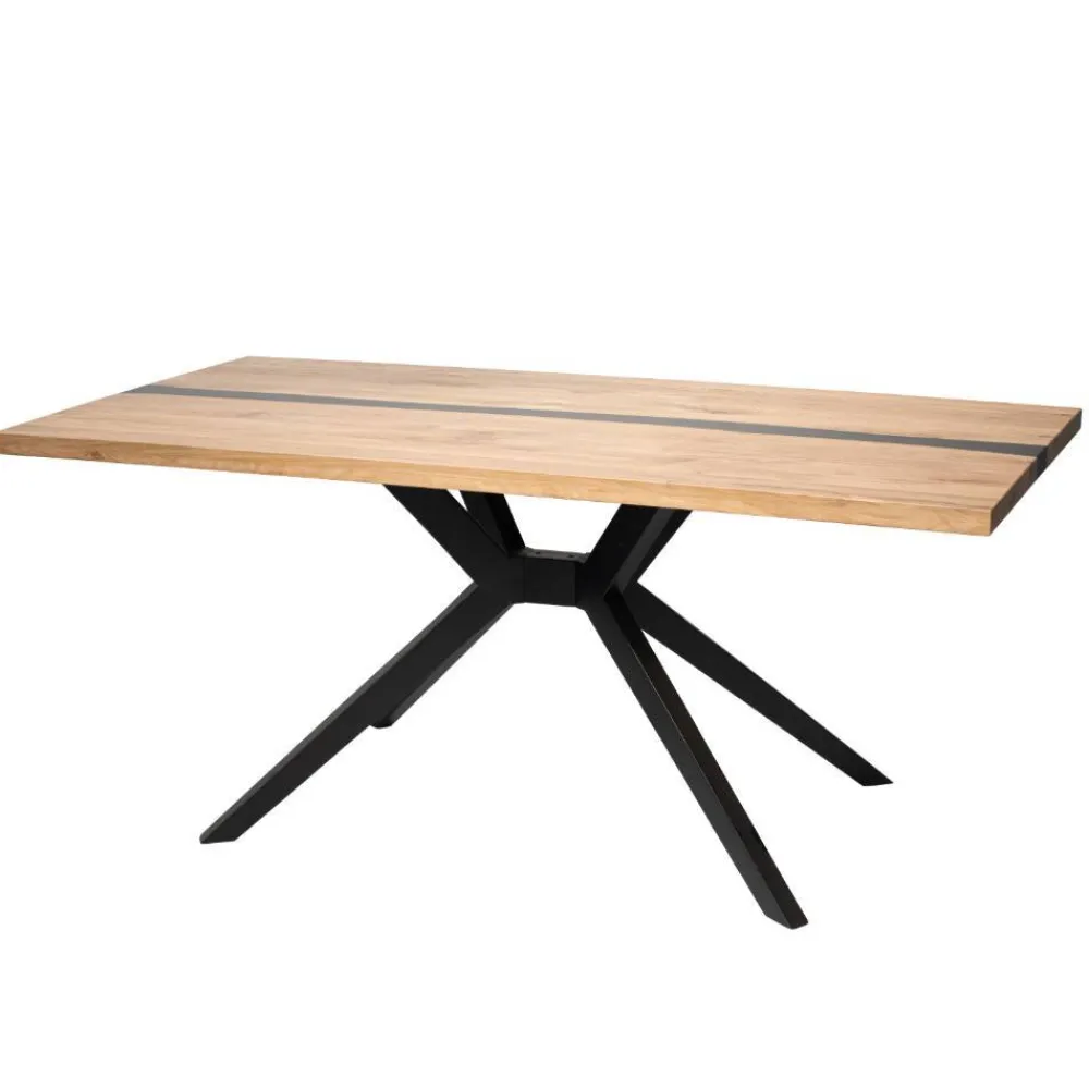 Wohnen Design-Eichentisch mit Buchenholz-Spidergestell - Drakura