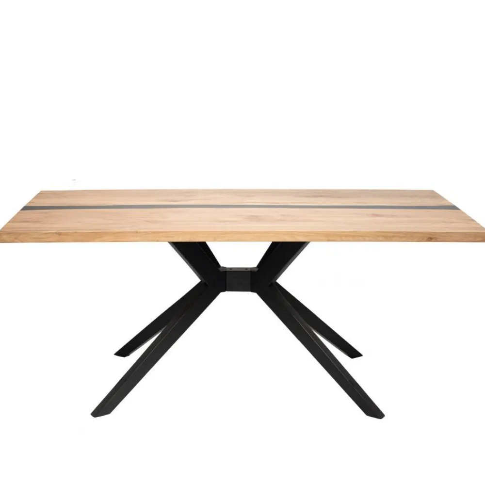 Wohnen Design-Eichentisch mit Buchenholz-Spidergestell - Drakura