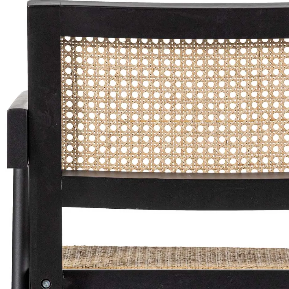 Wohnen Rattanmöbel*Designer Armlehnenstuhl aus Rattan Wiener Geflecht - Leano