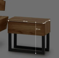 Wohnen Schwarze Möbel|Naturholzmöbel*Designer Balkenbett mit LED Beleuchtung - Syrecs