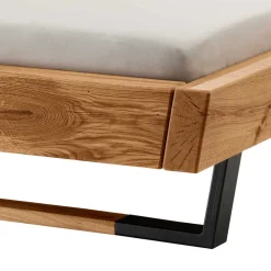 Wohnen Schwarze Möbel|Naturholzmöbel*Designer Balkenbett mit LED Beleuchtung - Syrecs