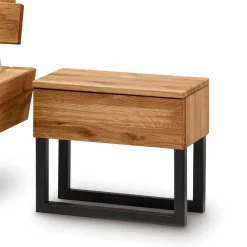 Wohnen Schwarze Möbel|Naturholzmöbel*Designer Balkenbett mit LED Beleuchtung - Syrecs