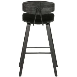 Wohnen Designer Barstuhl in Schwarz Samt - Laccaro (2er Set)