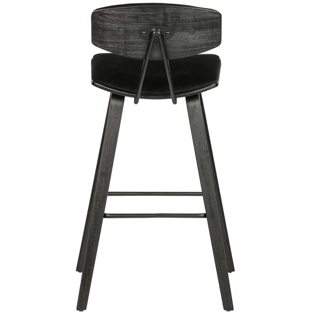 Wohnen Designer Barstuhl in Schwarz Samt - Laccaro (2er Set)