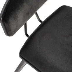 Wohnen Designer Barstuhl in Schwarz Samt - Laccaro (2er Set)