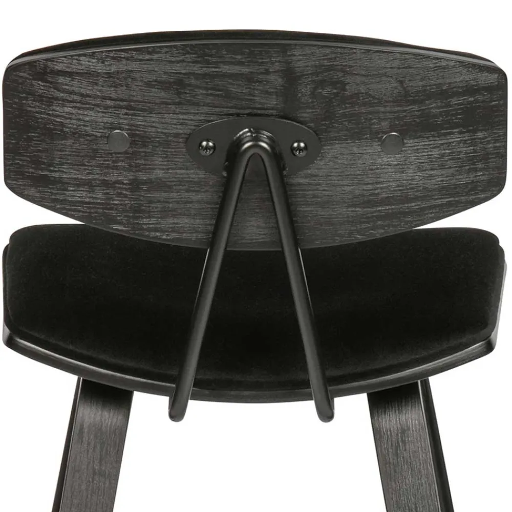 Wohnen Designer Barstuhl in Schwarz Samt - Laccaro (2er Set)