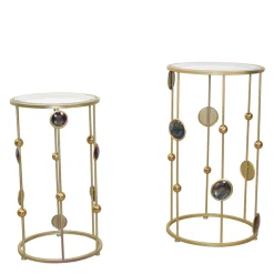 Wohnen Designer Beistelltisch aus Spiegelglas - Quarzas