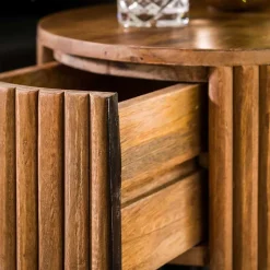 Wohnen Telefontische*Designer Beistelltisch mit Schublade in Rund - Baina