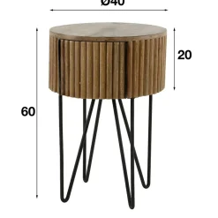 Wohnen Telefontische*Designer Beistelltisch mit Schublade in Rund - Baina