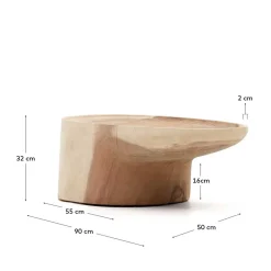 Wohnen Designer Couchtisch aus Mungur Massivholz - Stanza