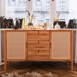 Wohnen Sideboards & Kommoden|Sideboards & Kommoden*Designer Kommode mit zwei Wiener Geflecht Türen - Indrya