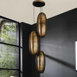 Wohnen Lampen & Leuchten*Designer Pendelleuchte in Bronze aus Metall - Cazaja