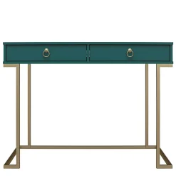 Wohnen Bürotische*Designer Schreibtisch in Petrol und Messing - Belego