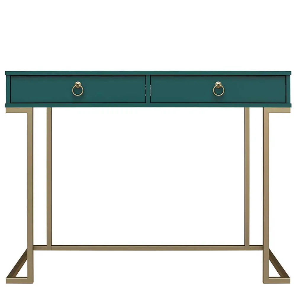 Wohnen Bürotische*Designer Schreibtisch in Petrol und Messing - Belego