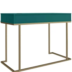 Wohnen Bürotische*Designer Schreibtisch in Petrol und Messing - Belego