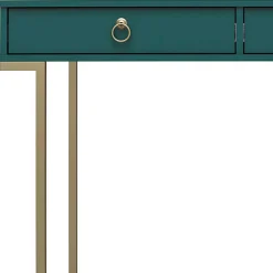 Wohnen Bürotische*Designer Schreibtisch in Petrol und Messing - Belego