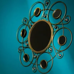 Wohnen Designer Spiegel aus Metall in Gold - Vurian