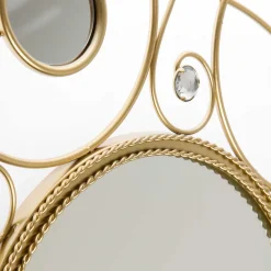 Wohnen Designer Spiegel aus Metall in Gold - Vurian