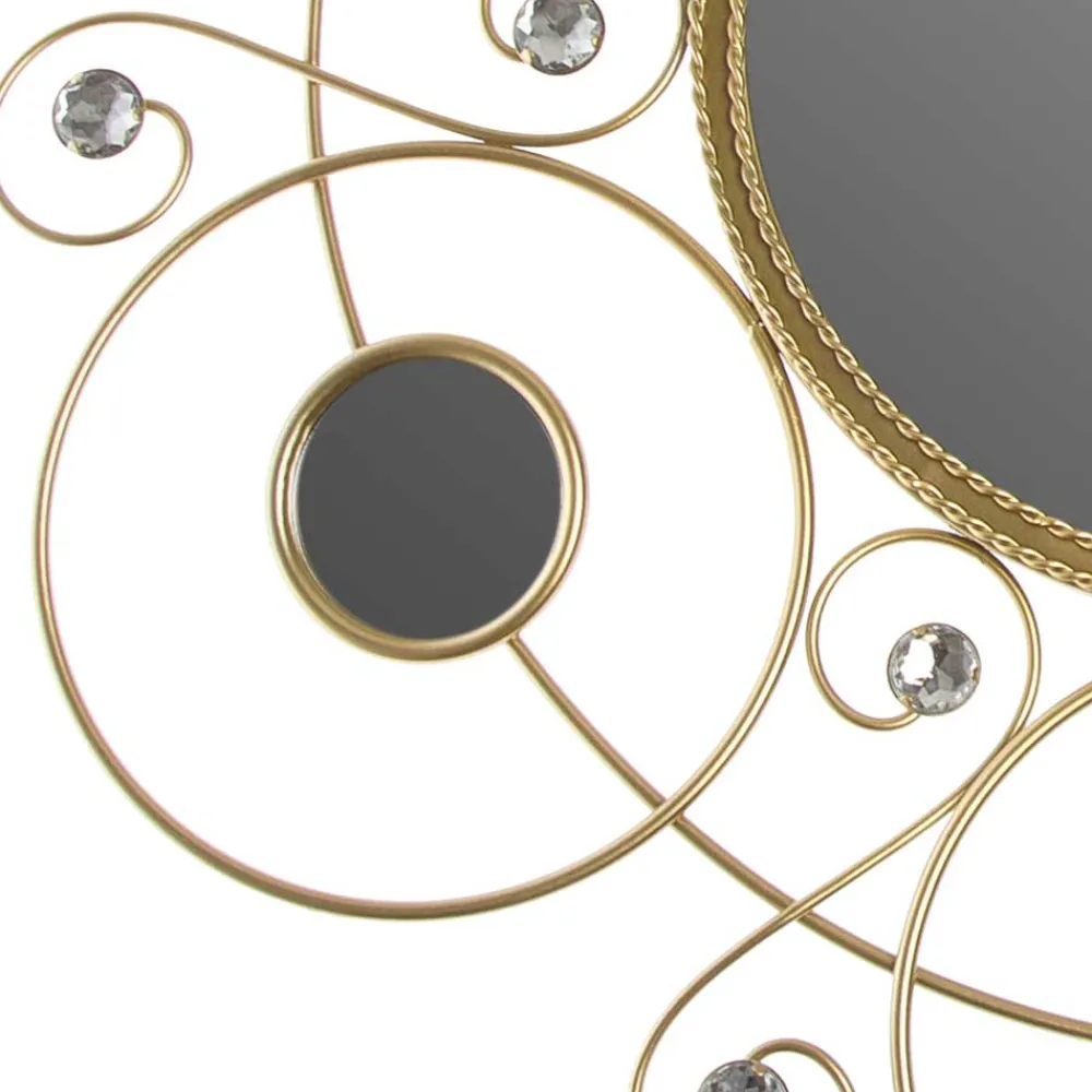 Wohnen Designer Spiegel aus Metall in Gold - Vurian