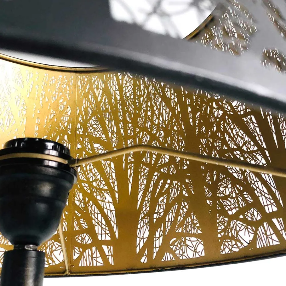 Wohnen Designer Stehlampe in Schwarz & Messingfarben - Milana