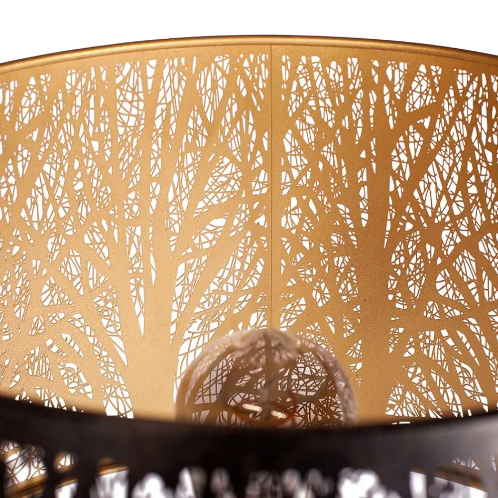 Wohnen Designer Stehlampe in Schwarz & Messingfarben - Milana