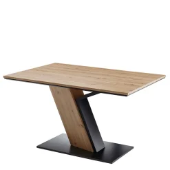 Wohnen Schwarze Möbel*Designer Säulentisch in Wildeiche NB - Craig