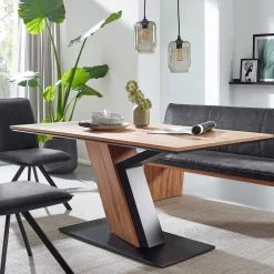 Wohnen Schwarze Möbel*Designer Säulentisch in Wildeiche NB - Craig