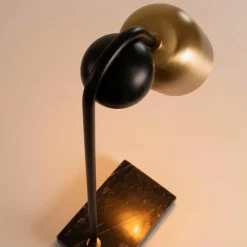 Wohnen Lampen & Leuchten*Designer Tischlampe in Messing & Schwarz - Barreras